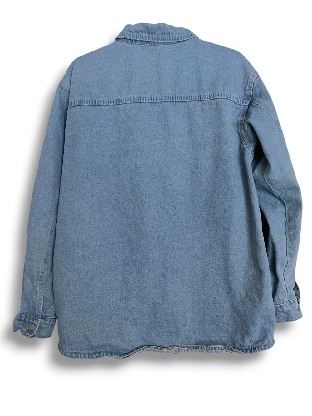 Wishlist Flap Pocket Chore Style Cotton Blue Jean Jacket Snap Button Medium - Picture 3 of 6